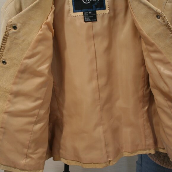 Cripple Creek Leather Fringe Jacket Decorative Beading on front and back Sz XL - Picture 8 of 16